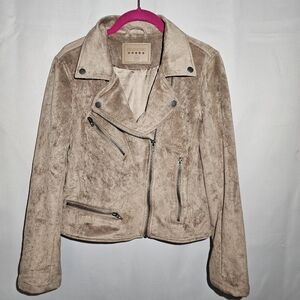 NEW BLANKNYC Denim‎ Faux Suede Moto Jacket - Brick Wall Brown - XS